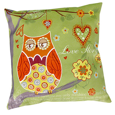 Cushion Green Owl